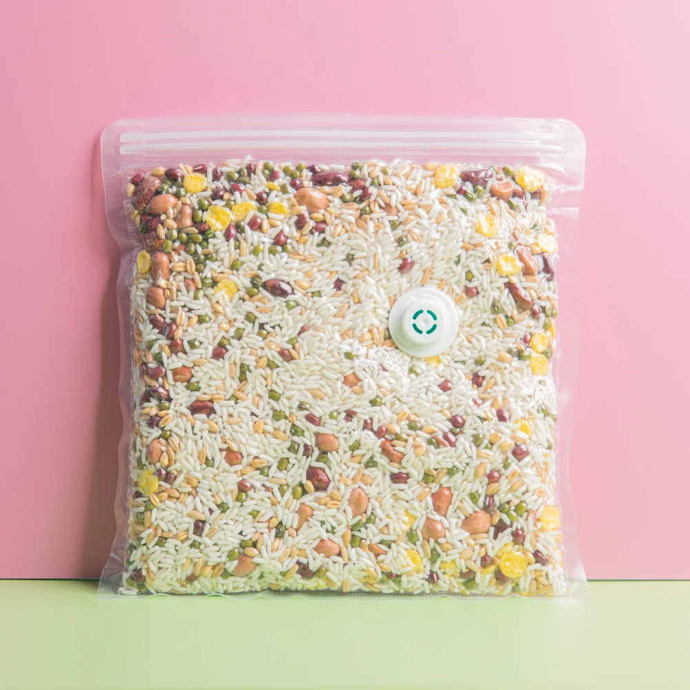 Factory price Vacuum Food Zipper Bags 30% recyclable material Vacuum Storage Bag with Valve