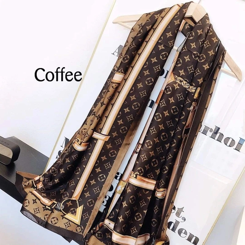 
Hot Selling Ladies Summer Luxury Pattern Flower Silk Scarf Top Sale Designer Head Scarfs Styles Women Long Silk Scarves Hijabs 