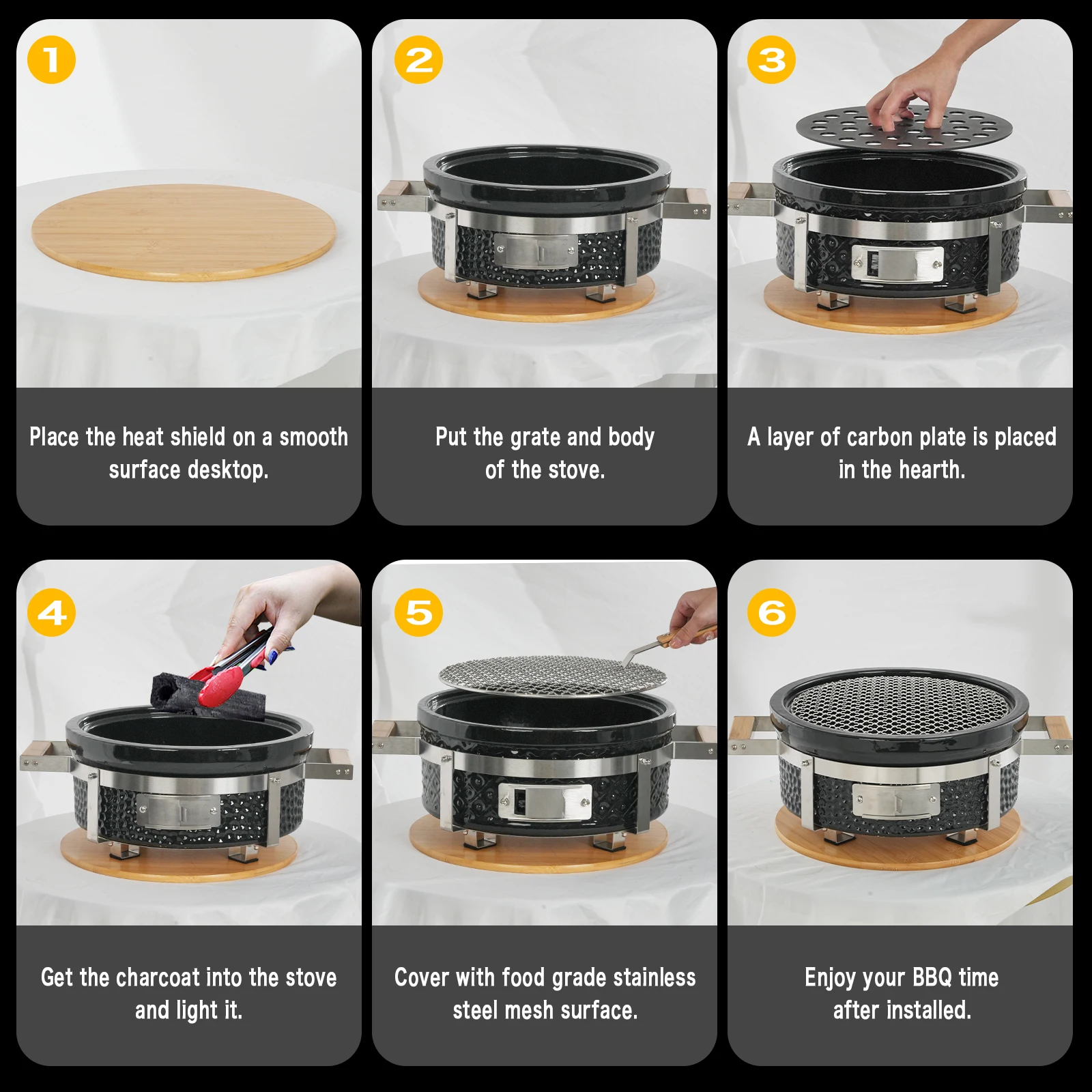 Auplex Table Top Smokeless Barbecue Yakiniku Ceramic Charcoal BBQ Japanese Yakitori Grill