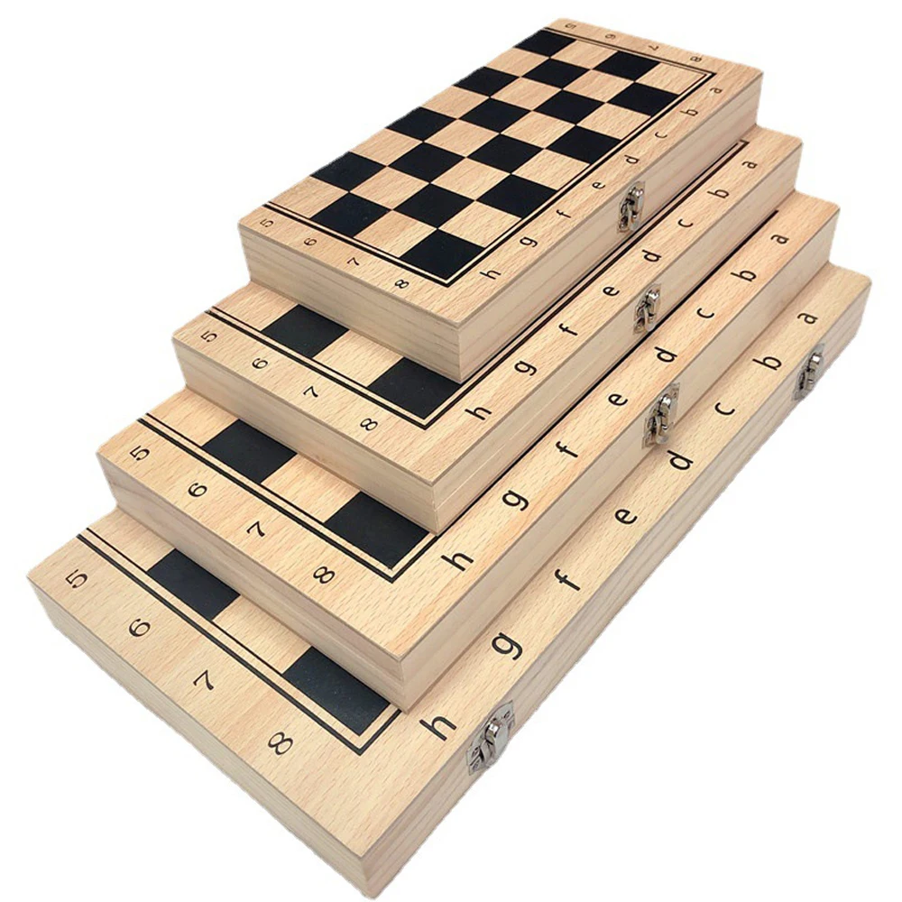 wooden chess set backgammon and plastic chess pieces chess 3 in 1 game 29*29cm