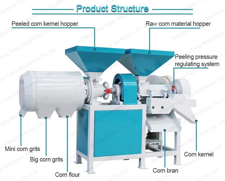 Wholesaler maize corn degerminate grits grinding  making machine in Philippine