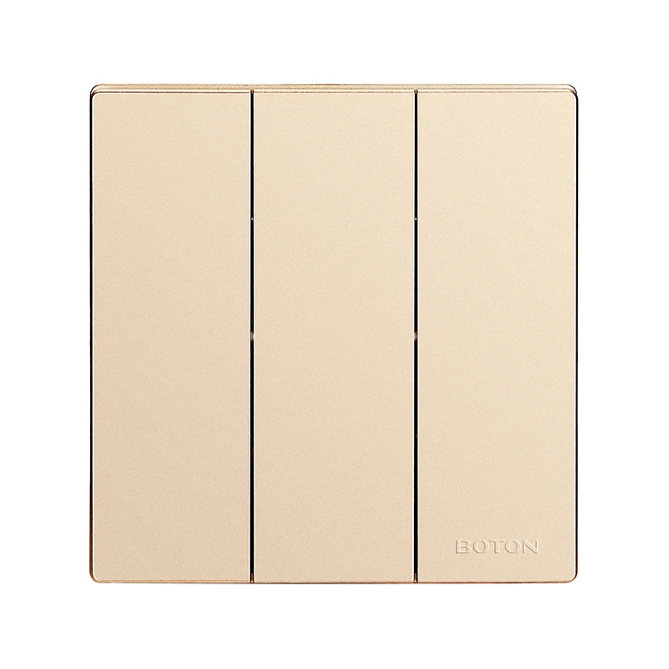 BOTON 3 Gang 2 Way PC Material UK Standard Wall Switch Socket