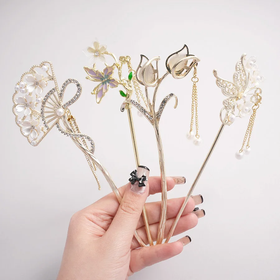 PDANY Factory High End Customized Antique Tassel Hairpin New Chinese Style Antique Clothing Versatile Hair Accessories Hairpin