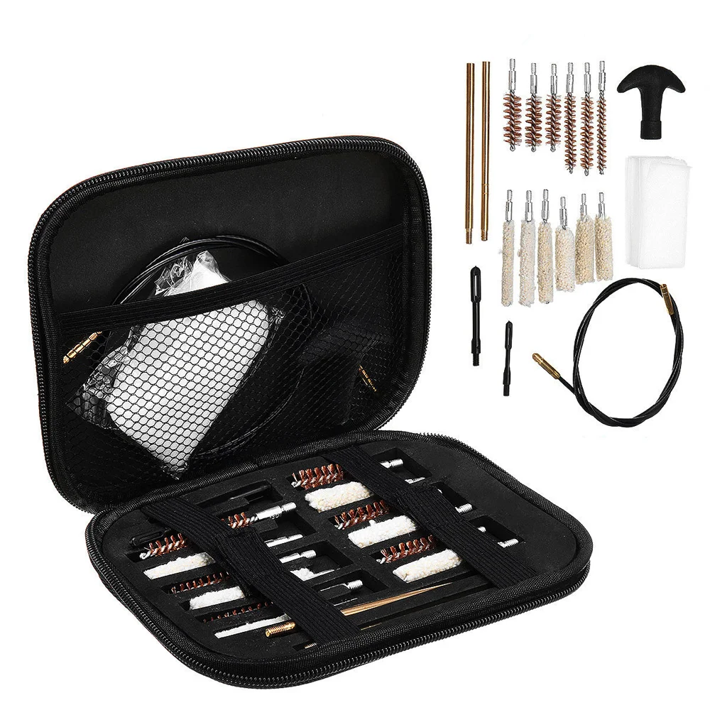 
 Набор инструментов для чистки пистолета универсальный, 20 шт., стержень, щетка, ловушка для растворителей, чистящий инструмент, 22 калибра, 357,38, 9 мм, 45, 40 Калибр, пистолеты  