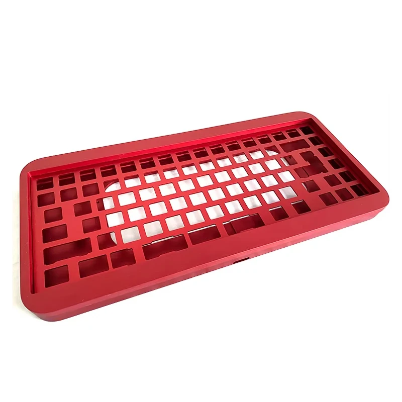 Custom anodized mechanical aluminium keyboard prototype cnc machining 61key aluminum keyboard case/top/weight/plate