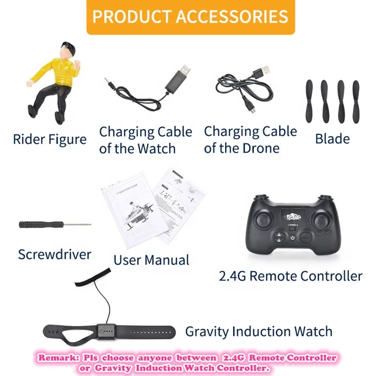 2020 New Plane 2.4G Remote Controlled Four-Axis Snowmobile Or Controlled by Gravity Induction Watch
