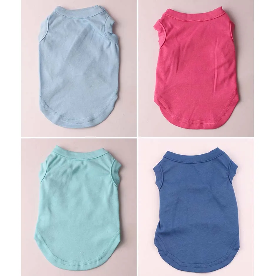 High Quality Summer Dog T-shirt Blank Dog Vest Clothes XS to L Size for Dogs Cheap Wholesale