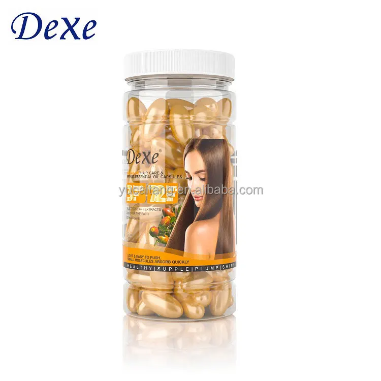 Dexe Ready Stock Витамин Е масло для волос сыворотка увлажняющая капсула 60 софтгель в одном флаконе