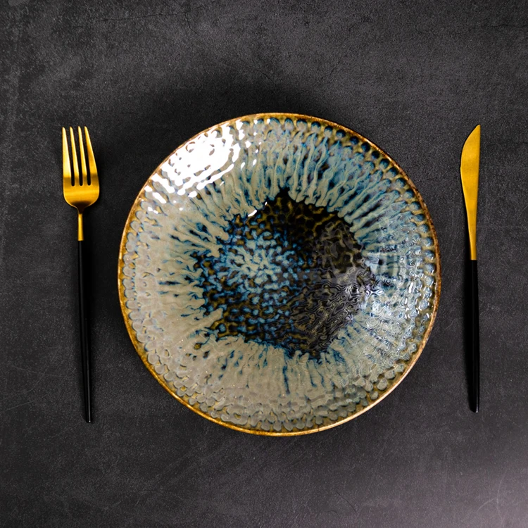 PITO OEM star hotel catering customized dinner plate high temperature porcelain manufacturer royal design dinner plates