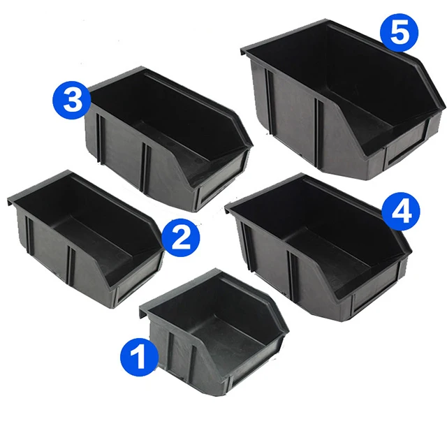 Esd smt spare parts shelf bin plastic container black conductive antistatic storage drawer box esd component bin