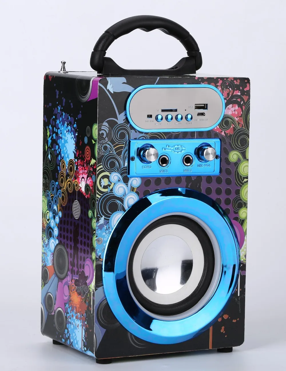 Premium sound wooden speaker Multimedia Speaker party karaoke speaker with AUX FM radio