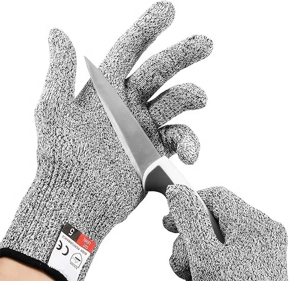 Durable Kitchen Food Grade 5 Protection Safe Cooking Cutting Work Safety Cut Resistant Gloves For Meat Cutting Wood Carving