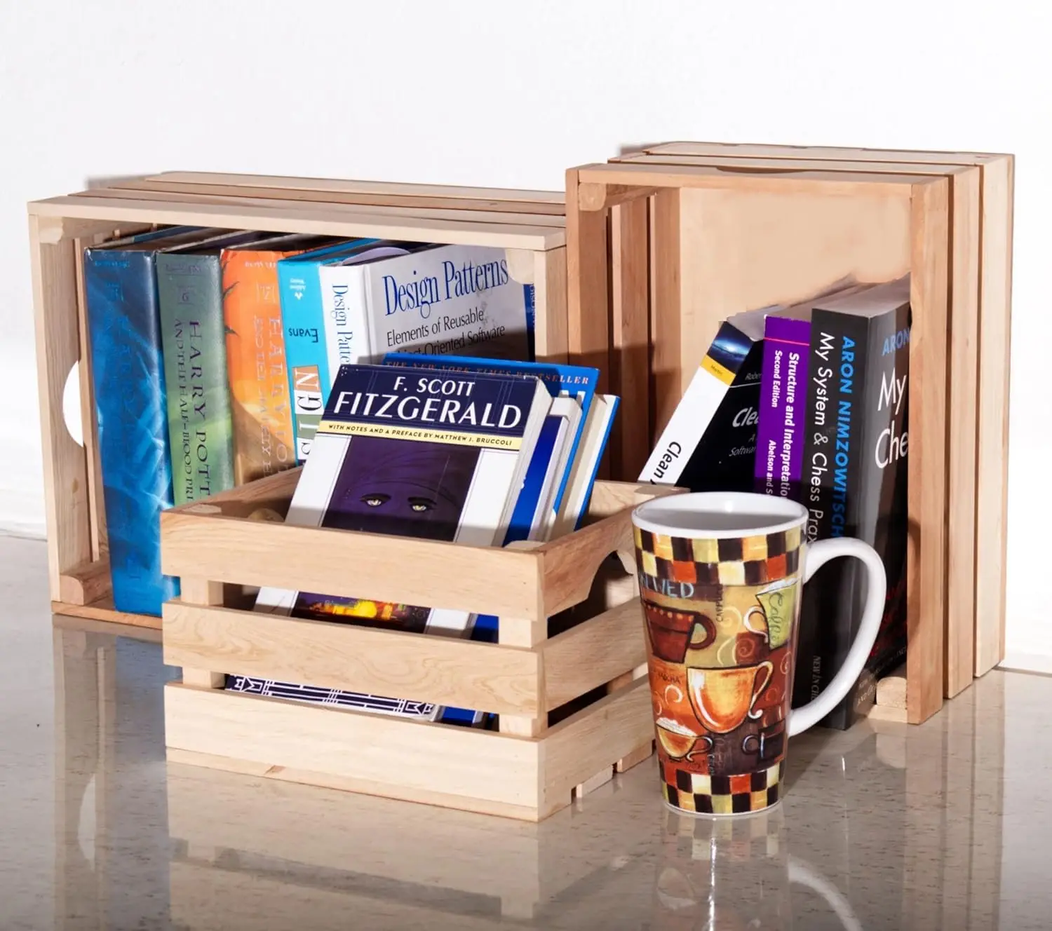 Rustic Wood Crates for vintage decorative display, Nesting Crate set for storage and farmhouse style decor, wooden boxes