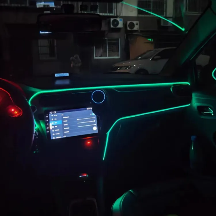 6 meters fiber optic hand control a drag two head car interior ambient light colorful fiber optic cold line in the control door