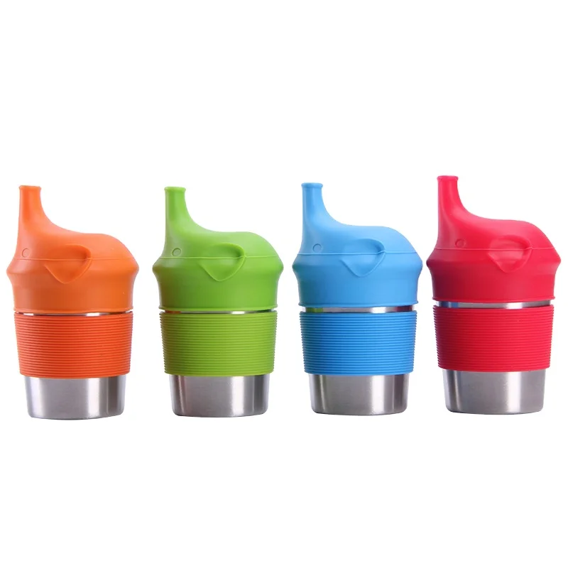 8oz stainless steel kids cup with silicone Sippy Lid bpa free Stainless Steel Cups for kids and toddlers
