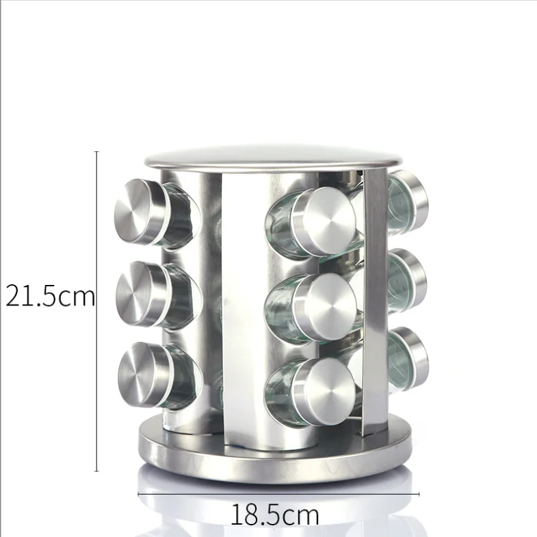 Stainless steel rotating Spice pepper Jar rack