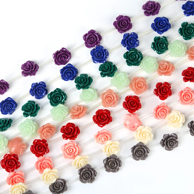 Camelia Flower Beads Artificial Coral Beads for Earring Bracelet Necklace Jewelry diy Accessoires