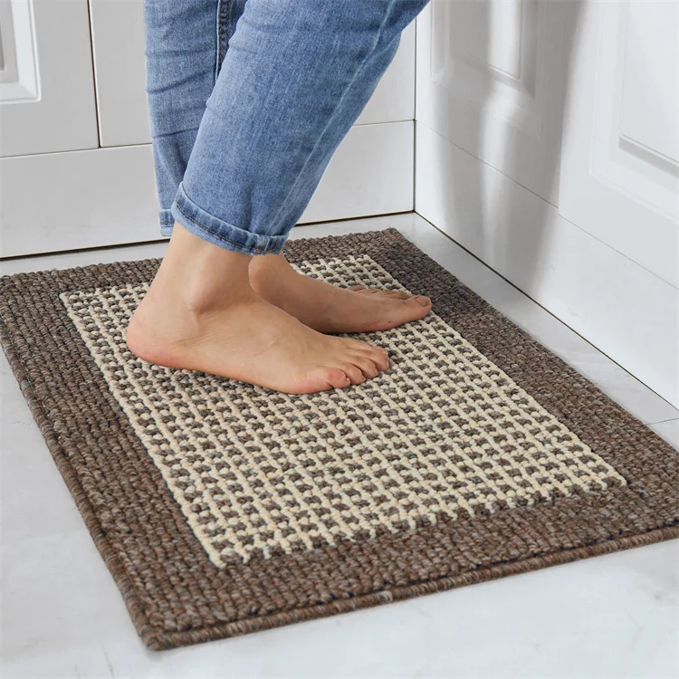 Waterproof Floor Mat Kitchen Runner Stain Resistant Anti Slip Kitchen area Rugs and Mats Washable 2 piece set