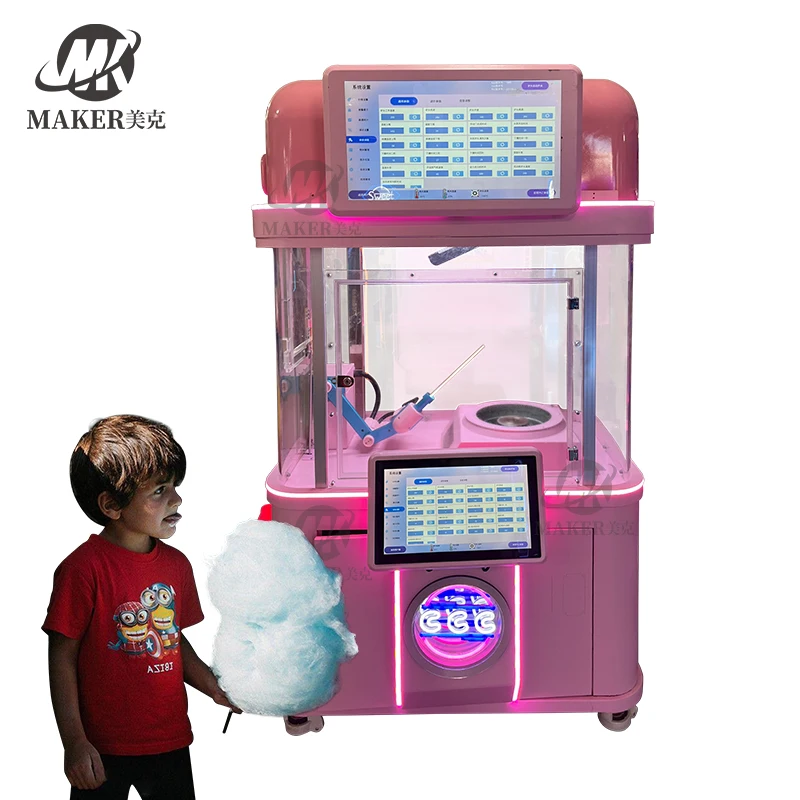 Hot Sales Make Money Commercial Sweet Cotton Candy Machine Full Automatic Fairy Floss Vending Machine