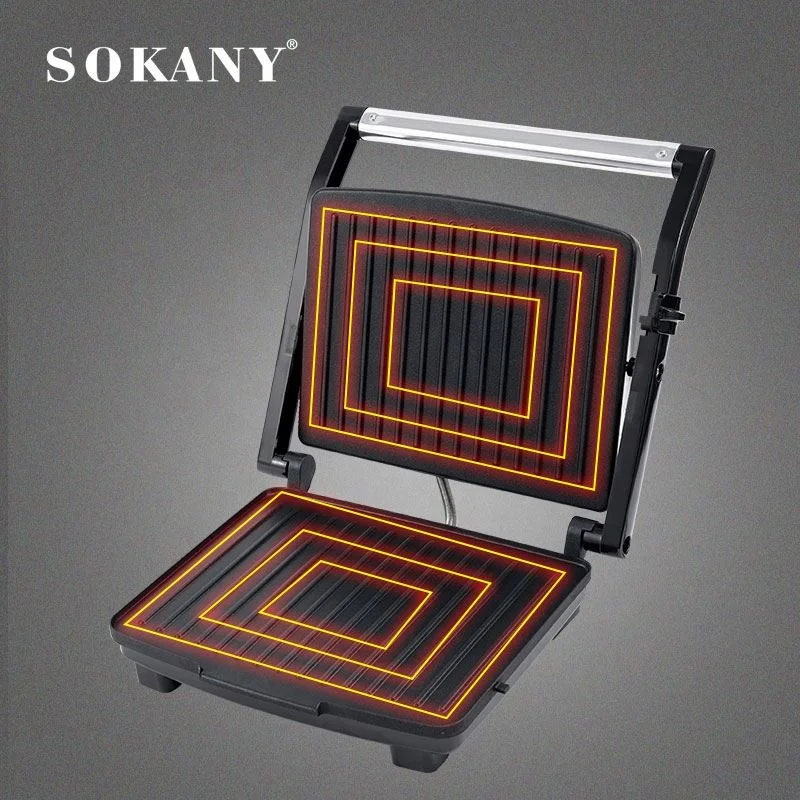 Sokany 2024 Professional Home Kitchen Breakfast Small Panini Sandwich Press Grill Maker Machine