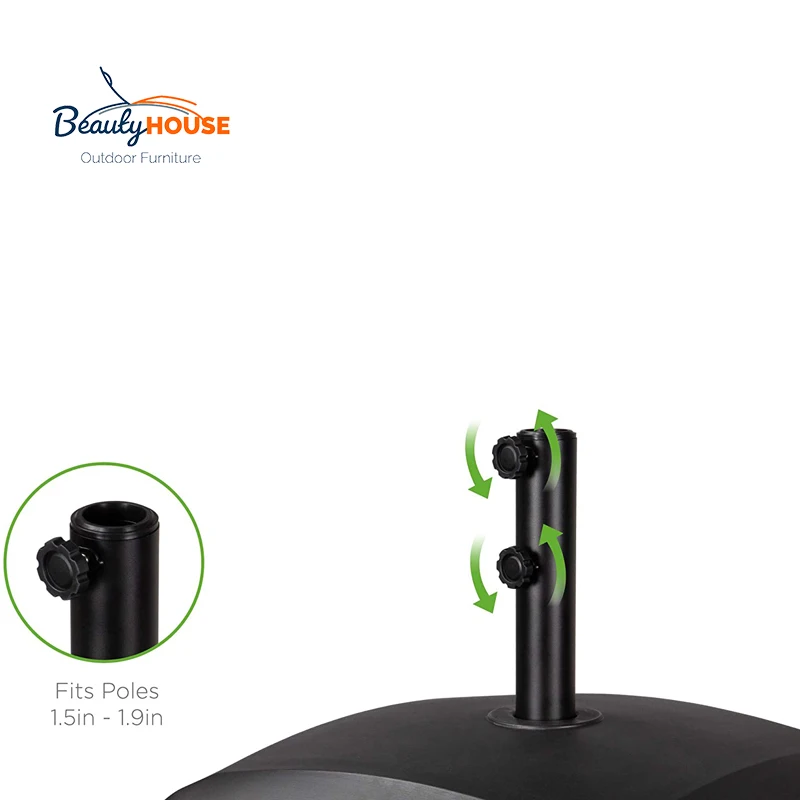 22L Sun Umbrella base with pulley water injection sand plastic courtyard middle column umbrella base