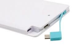 Promotional gift 2600mAh Mini powerbank Slim Card phone charger portable adapter power bank with full color printing