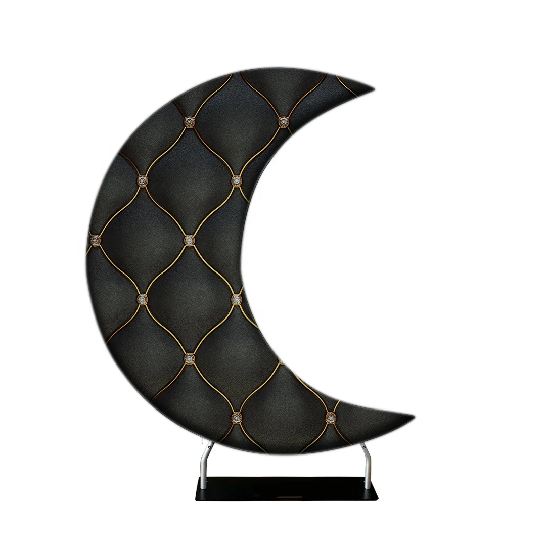 Unique Wedding Moon Shape Arch Sets Backdrop Aluminium Stand Bases Flower Wall Backdrops For Weddings Party Ceremony Birthday