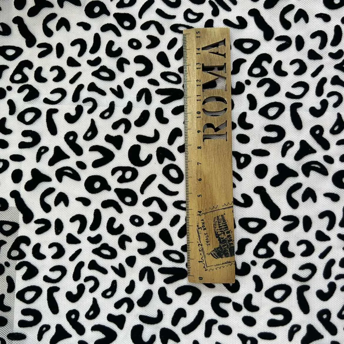 stretch flocking african lace fabric leopard print new design mesh net fabric flocking for dress