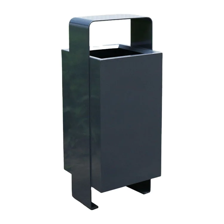 Открытый стальной мусорный контейнер бак вне парка уличный металлический для общественного коммерческого мусорного ведра поставщик