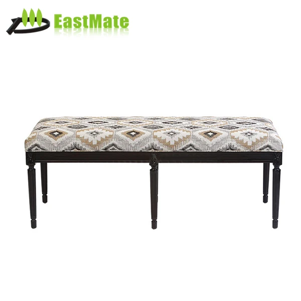 Wooden Frame fabric Upholstery bolster bench long ottoman bed end foot stool