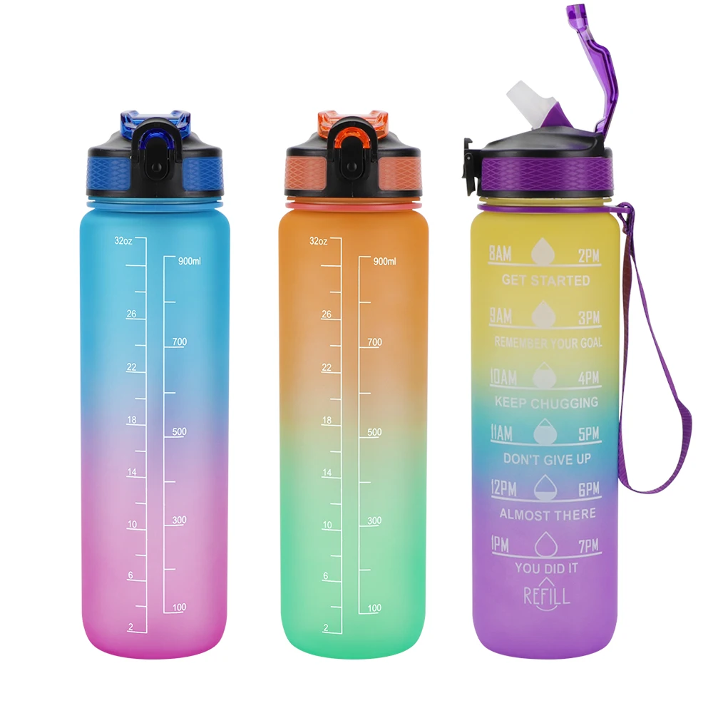 Colorful 1L Custom Logo BPA Free Gym Water Jug Sport PETG Plastic Half 1/2 Gallon Water Bottle