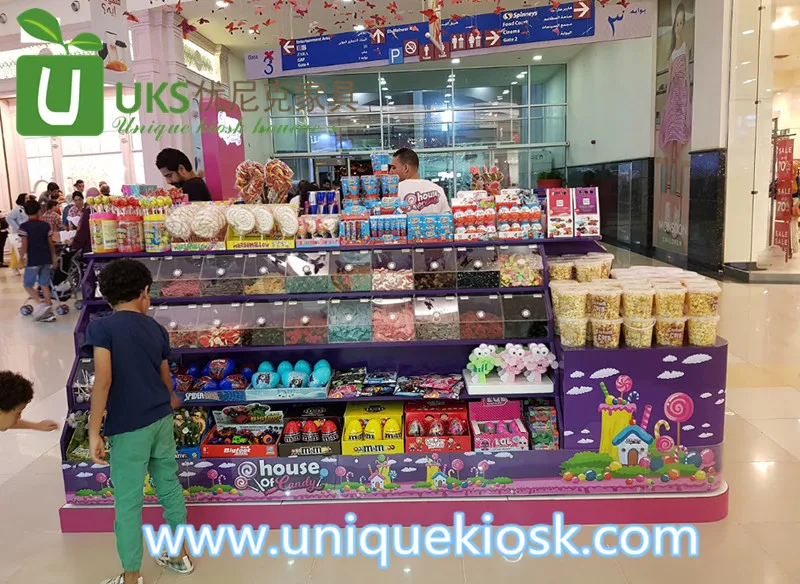 High-Quality Candy Kiosk - Sweet Snacks Mall Stand  Nice-Looking and Functional Chocolate Showcase for Mall Sale