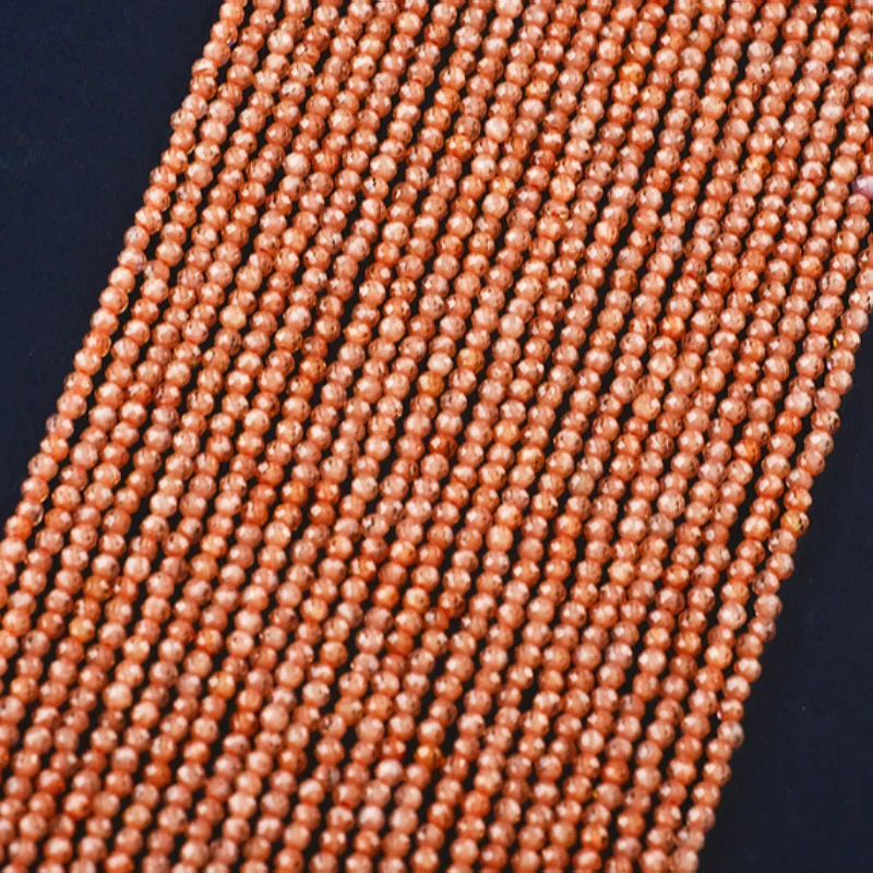 Natural glass zircon cut beads 2~4mm super flash faceted DIY hairpin tassel ancient hand string necklace material
