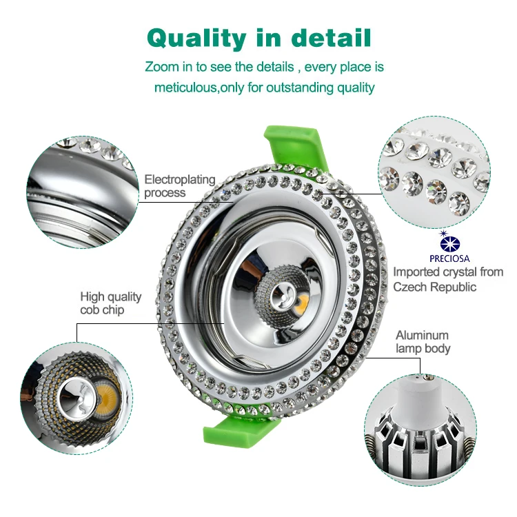 Factory price wholesale Crystal spotlight housing for MR16 LED bulb with socket GU10/Gu5.3