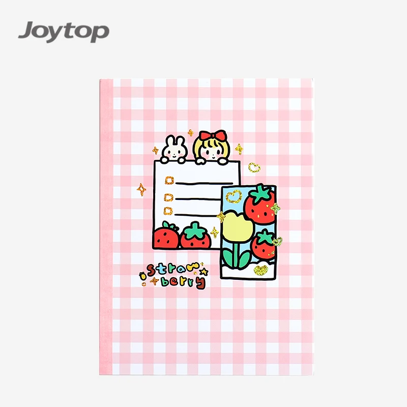 Joytop 4776 Wholesale Kawaii Strawberry Design B5 Glue Bound Softcover Composition Notebooks For Student