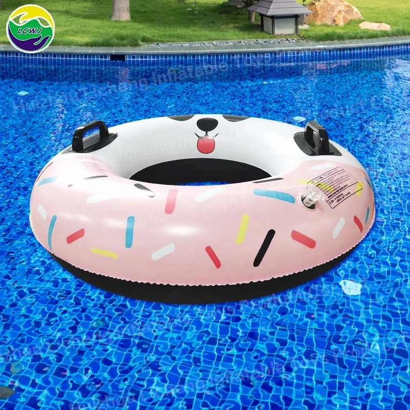 LC factory hot panda donut swim ring pvc swimming inflatable tube