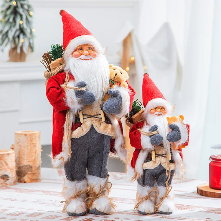 New Arrival Christmas Decorations 30Cm Standing Santa Claus Doll For Party Home