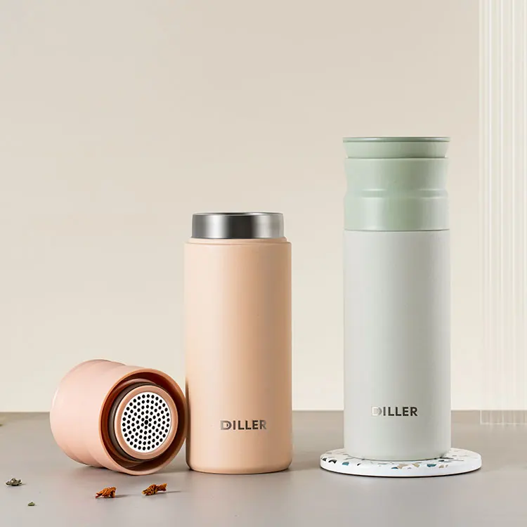 450ml portable vacuum sealed water bottle coffee insulated flask with tea infuser