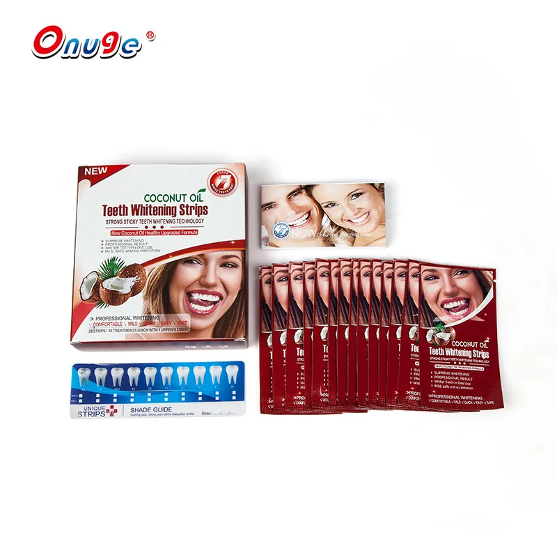 ONUGE pearl white smile whitening teeth stickers dental travel kit teeth whitening dry strips