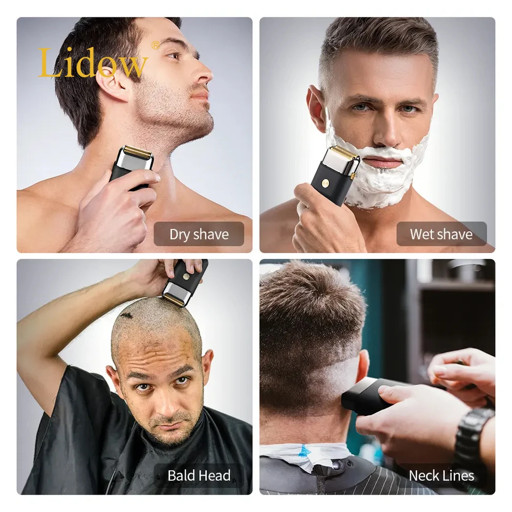 LIDOW Portable Travel Rotary Wireless  Beard Foil Shavers Lithium Battery Electric Waterproof Beard Shaver  Beard Foil Shavers