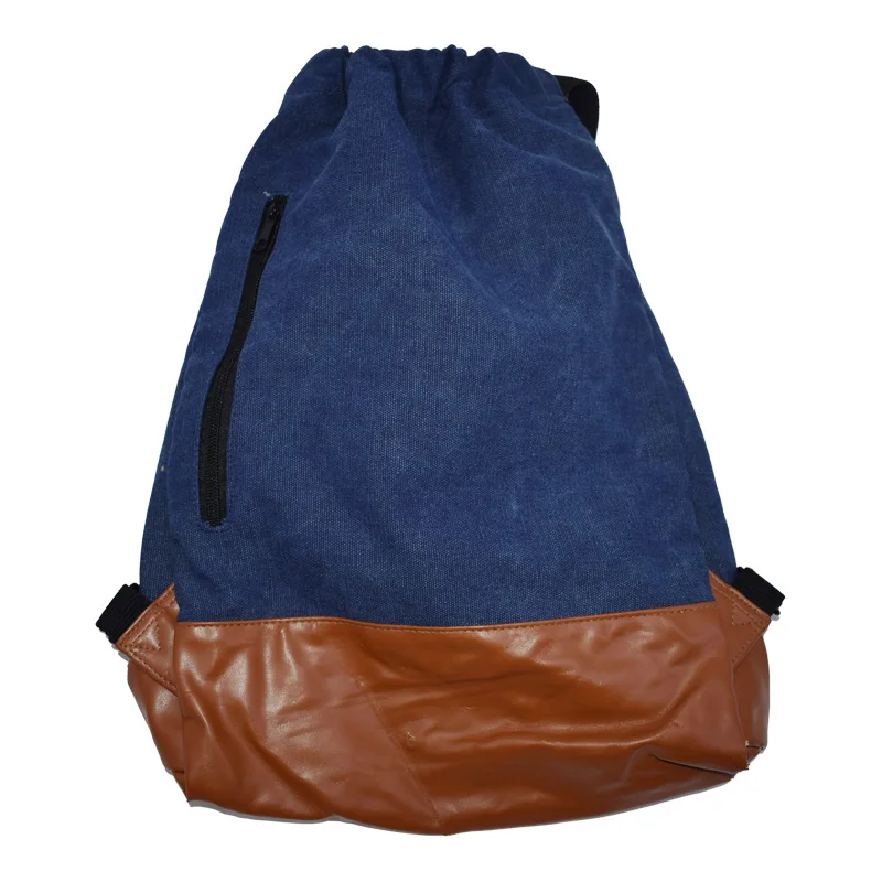 Evercredit Unisex Heavy Duty Cotton Canvas Drawstring Backpack Waterproof Foldable Gym Bag Nylon duffle bag Travel Outdoor Usage