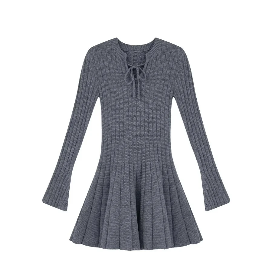 Factory custom women knit sweater dress spring autumn slim knit long sweater fashion ladies knit pullovers girls knit dress