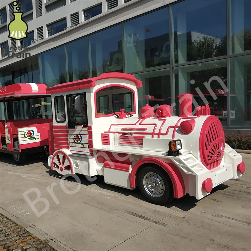 Big Capacity Zoo Train Electric Engine Amusement Park Train Trackless Electric Train With High Quality Take Passenger Tour