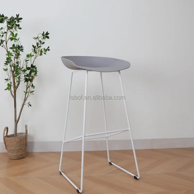 commercial furniture modern leisure plastic bar chair model luxury coffee shop orange bar stool high chair