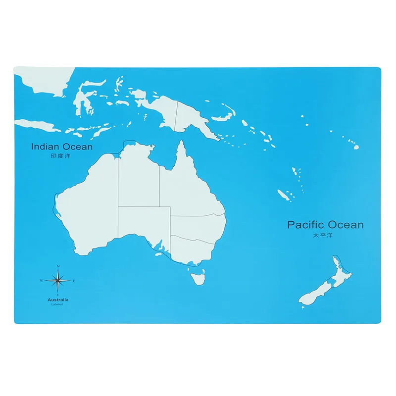 GE037  Montessori Kids Wooden Educational Children Toy Australia Control Map