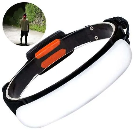 SOHOT  Waterproof COB LED Headband USB Rechargeable Induction Motion Sensor COB Headlamp