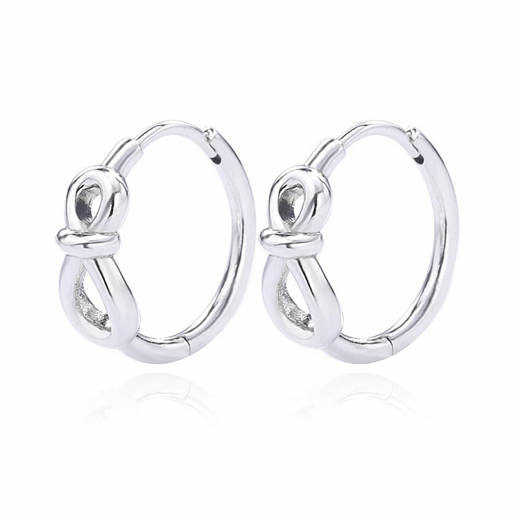 Bulk buy from china high quality elegant infinity silver hoop earrings