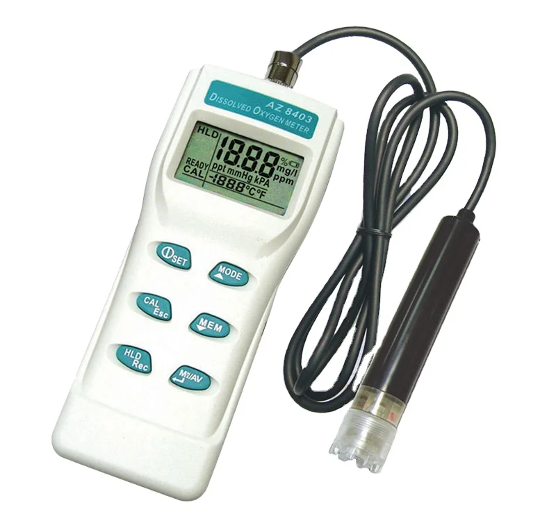 Top High Fish Pond Dissolved Oxygen Sensor Level Test Kit Accuracy Fish Farm Dissolved Oxygen Meter Sensor Analyzer AZ8403