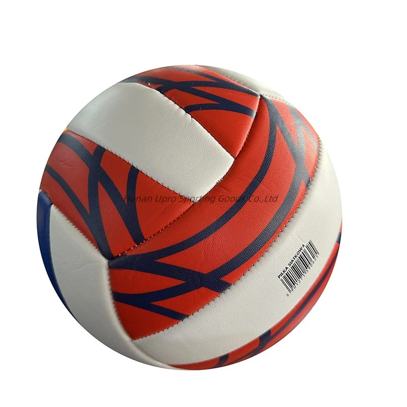 Wholesale Custom 18 Panels PVC Volleyball from Manufacturer Yellow Red Blue Training Ball for Competition Leather Material