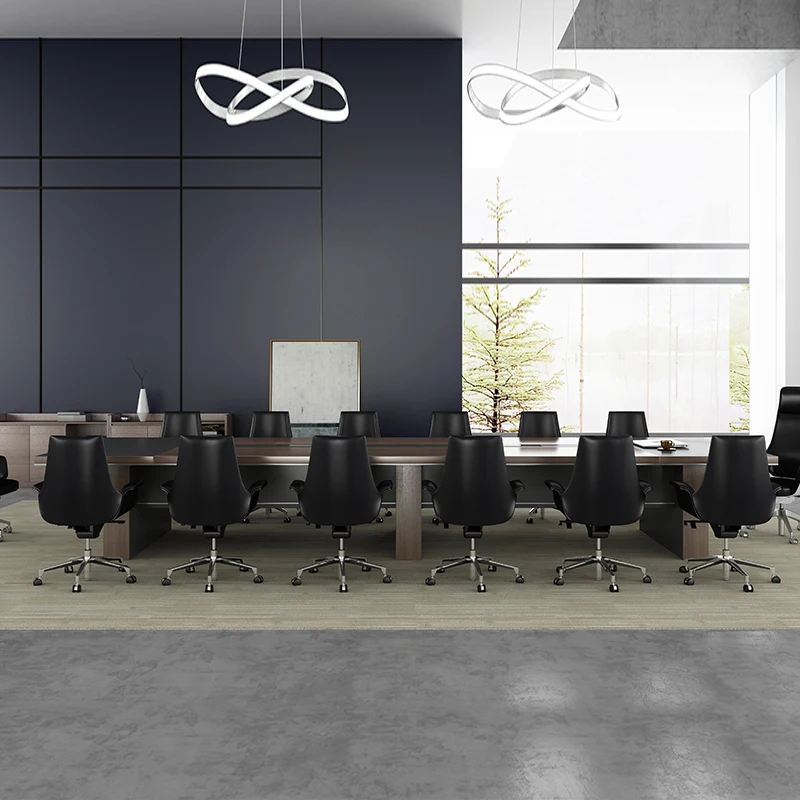 Luxury Modern 14-Seater Conference Table Steel and Wooden Office Furniture for Home Hotel or Hospital Meeting Rooms